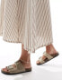 Фото #3 товара Pull&Bear suede double strap sandal in beige