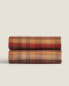 Фото #2 товара Плед из мериносовой шерсти с клетчатым узором и бахромой ZARAHOME Tartan Wool Throw