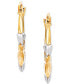 ფოტო #3 პროდუქტის Two-Tone Claddagh Hoop Earrings in 14k Gold & White Rhodium-Plate