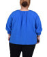 ფოტო #2 პროდუქტის Plus Size 3/4 Sleeve Button Front Blouse