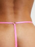Фото #3 товара ASOS DESIGN Peek-a-boo animal lace thong with bows in neon pink