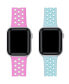 Фото #3 товара Breathable Sport 2-Pack Mint and Pink Silicone Bands for Apple Watch, 42mm-44mm
