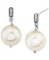 ფოტო #1 პროდუქტის Cultured Freshwater Pearl (9mm) & Diamond Accent Drop Earrings in Sterling Silver