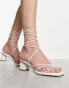 Фото #1 товара RAID Lycia strappy mid heeled sandals in white