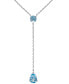 Blue Topaz Pear & Round 18" Lariat Necklace (1-1/10 ct. t.w.) in Sterling Silver