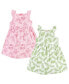 Toddler Girls Cotton Dresses, Palm Leaf