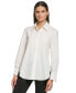 Women's Solid Covered-Placket Long-Sleeve Shirt