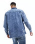 Фото #3 товара ASOS DESIGN 90s oversized shirt with distressed detail in acid wash blue