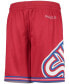 Big Boys Red Philadelphia 76Ers Hardwood Classics Throwback Big Face Mesh Shorts