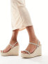 Glamorous espadilles wedge heeled sandals in silver diamante