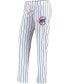 ფოტო #1 პროდუქტის Women's White Chicago Cubs Vigor Pinstripe Sleep Pant