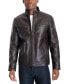 Фото #4 товара Men's Perforated Faux Leather Moto Jacket, Created for Macy's