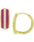 ფოტო #6 პროდუქტის Cubic Zirconia & Enamel Hoop Earrings, Created for Macy's