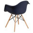 Alonza Series Navy Plastic Chair With Wood Base