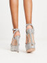 Фото #3 товара Steve Madden Marciana platform heeled sandals in rhinestone