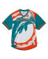 Фото #3 товара Men's Aqua Miami Dolphins Jumbotron 3.0 Mesh V-Neck T-shirt