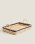 Фото #2 товара Rattan tray with coloured stripe