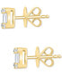 ფოტო #4 პროდუქტის EFFY® Diamond Emerald-Shaped Baguette Cluster Stud Earrings (3/4 ct. t.w.) in 14k Gold