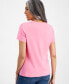 Women's Short Sleeve V-Neck Cotton Top, Created for Macy's