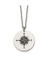 Фото #1 товара Chisel nOT ALL WHO WANDER ARE LOST Compass Pendant Cable Necklace