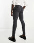 ASOS DESIGN super skinny wool mix suit trousers in herringbone in charcoal