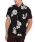 Men's Contemporary Floral Print Short Sleeve Button-Front Shirt