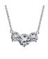 Bridal Classic Delicate Solitaire Cubic Zirconia AAA CZ 2CTW Three Stone Past Present Future Necklace For Women Teens Prom