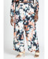 Plus Size Pull On Printed Wide Leg Pant