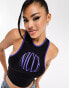 Фото #1 товара Nicce able cropped vest top in black with chest logo print