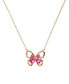 Фото #1 товара Macy's lab-Grown Pink Sapphire Openwork Butterfly 18" Pendant Necklace (1/2 ct. t.w.) in 14k Rose Gold-Plated Sterling Silver