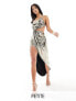 Jaded Rose Petite cut out midaxi dress in liquid metallic