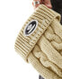 AAPE BY A BATHING APE® – Strickmütze in Beige mit Zopfmuster