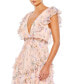 Women's Ieena Ruffled Floral Print Cap Sleeve Gown