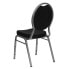 Фото #2 товара Hercules Series Teardrop Back Stacking Banquet Chair In Black Patterned Fabric - Silver Vein Frame