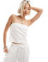 Фото #1 товара Emory Park linen style bandeau top in white co-ord