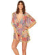 Фото #3 товара BLEU by Rod Beattie 281520 Pompom Trim Cover-Up in Multi, Size Large
