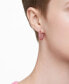 ფოტო #5 პროდუქტის 14k Rose Gold-Plated Small Pink Baguette Cubic Zirconia Hoop Earrings, 0.87"
