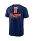 Men's Navy Illinois Fighting Illini Game Day 2-Hit T-shirt