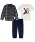 ფოტო #1 პროდუქტის Baby Boys J-Class Logo T-shirt, Long Sleeve Plaid Shirt and Twill Joggers, 3 Piece Set