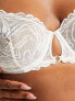 ASOS DESIGN Curve Bridal metallic swirl balcony bra in white