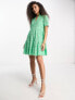 Фото #1 товара Y.A.S v neck broderie mini dress in green