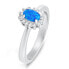 Elegant silver ring with opal and zircons RI106WB