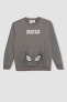 Фото #8 товара Erkek Çocuk Marvel Spiderman Regular Fit Bisiklet Yaka Sweatshirt