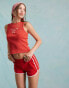 Фото #1 товара Miss Selfridge tipping detail shorts in red