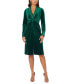 ფოტო #1 პროდუქტის Women's Velvet Twist-Front Tuxedo Dress