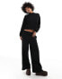 Фото #8 товара ONLY mock neck ribbed lounge top co-ord in black