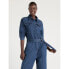 Free Assembly Utility Jumpsuit Women's XL Blue 100% Cotton Longsleeve 27” Inseam