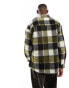 ASOS DESIGN 90s oversized textured wool mix check shacket in khaki M - фото #8