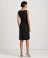 ფოტო #2 პროდუქტის Women's Sleeveless Front-Pleated Surplice Jersey Dress