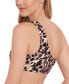 Фото #3 товара Juniors' Leopard-Print One-Shoulder Bikini Top, Created for Macy's